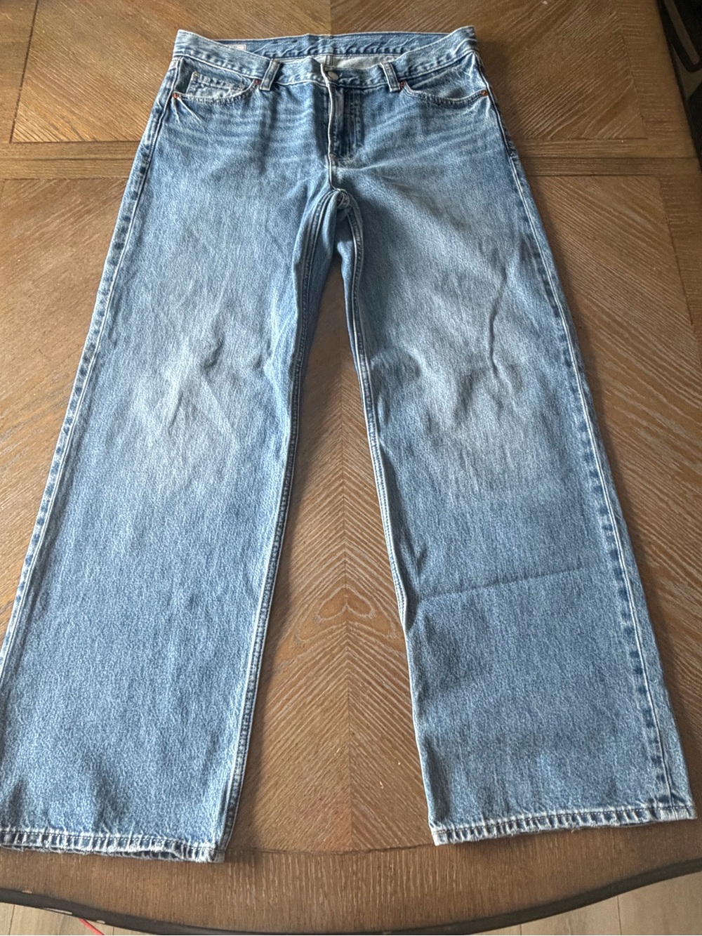 GAP Low Stride Wide Leg Jeans Size 29 Medium Wash 100% Cotton Y2K - Picture 2 of 8